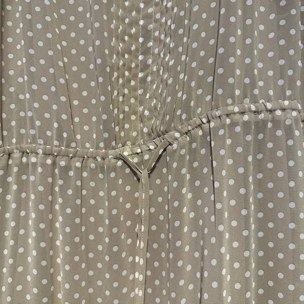 Tommy Hilfiger Beige Polka Dot Midi Dress - Picture 3 of 5